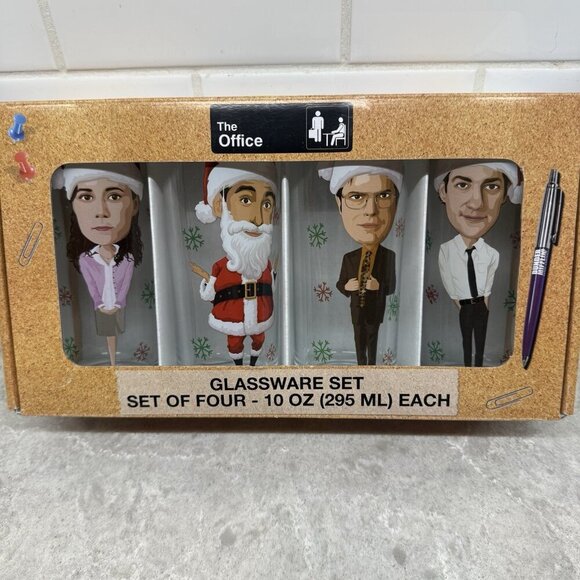 The Office Glassware set of four 10 oz. drinking glasses. Brand new in box - Picture 5 of 6